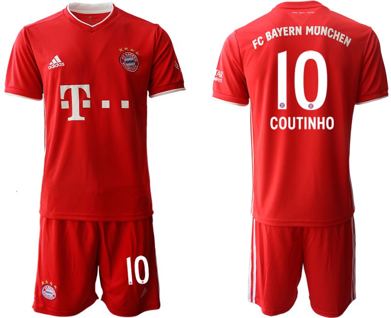 Men 2020-2021 club Bayern Munich home #10 red Soccer Jerseys